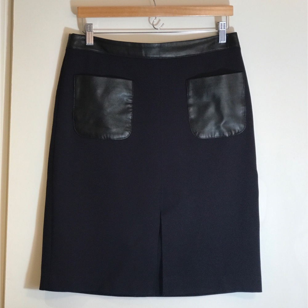 Ann Taylor Navy Knit Straight Skirt